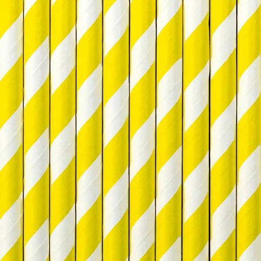 Picture of PAPER STRAWS YELLOW 19.5CM